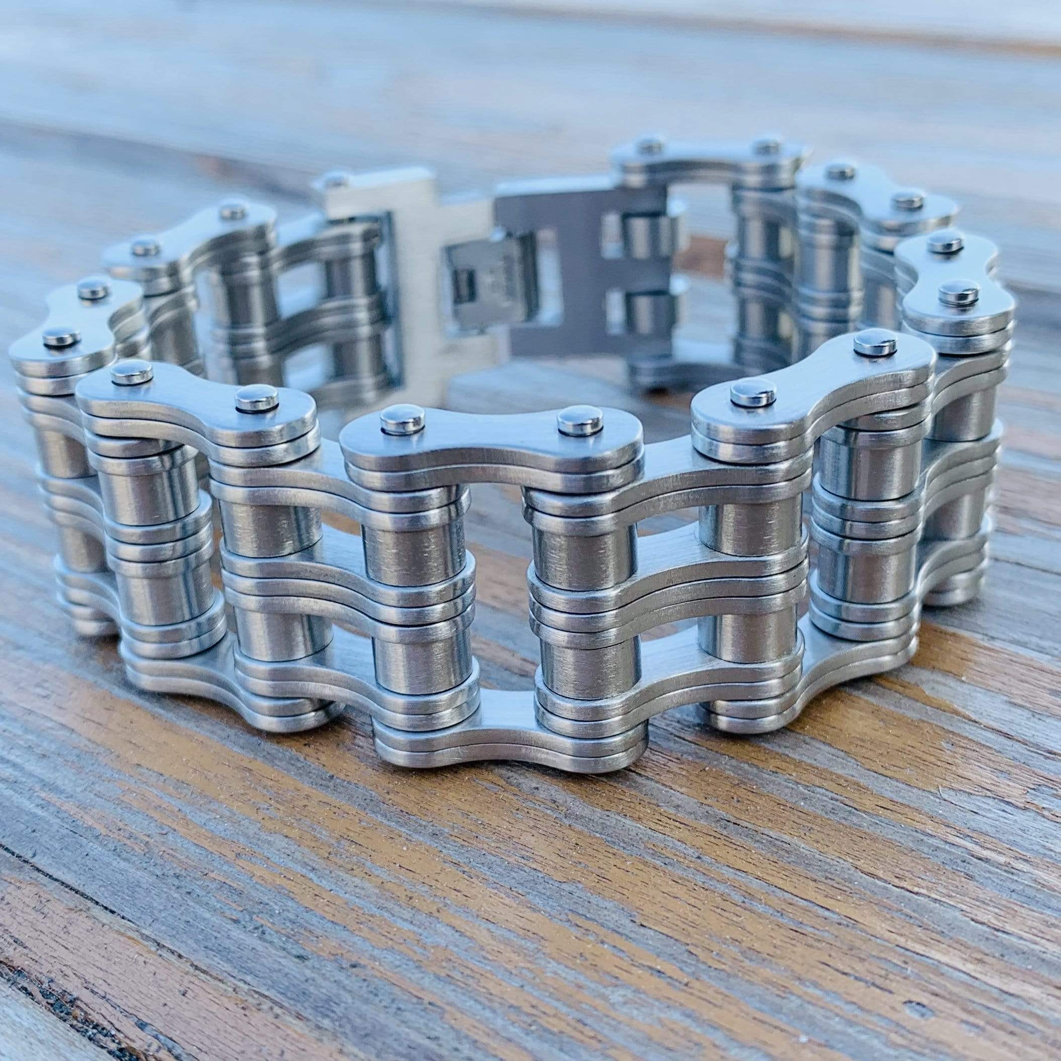 Motorcycle Chain Bracelet - Triple Chain - Silver - B66