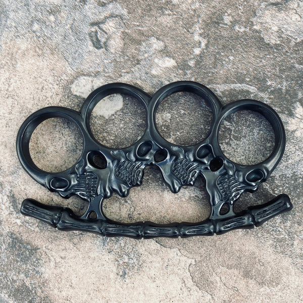 Sanity Jewelry 4 Finger Skull Ring Small - Black - LFR93