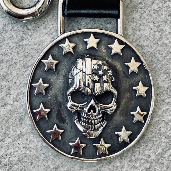 Sanity Jewelry Key Chain American Flag Skull & Stars Keychain - KC29