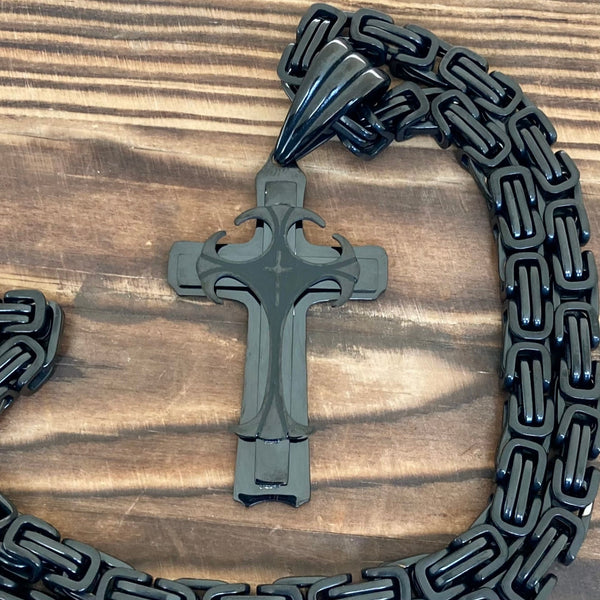Sanity Jewelry Necklace "Sanity's Combo" - Cross - Risen Cross Black Cross Pendant - Necklace (819)