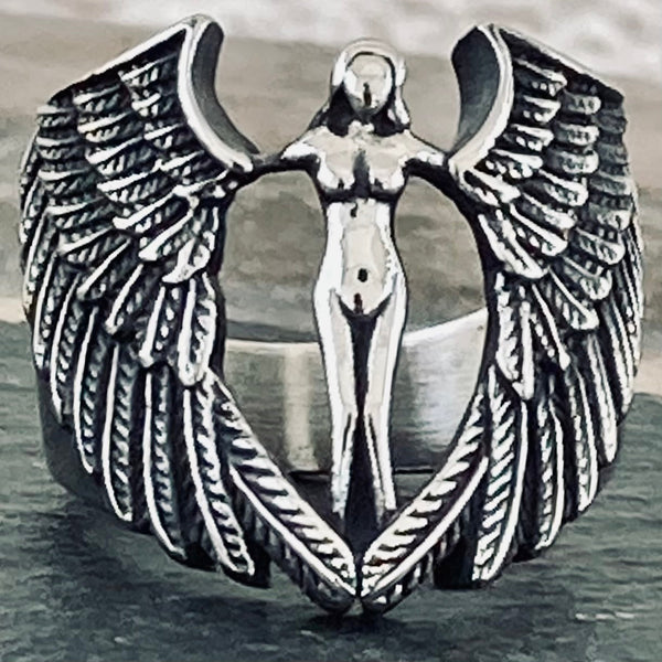 Sanity Jewelry Skull Ring 10 Valkyrie Viking Angel Ring - Sizes 10-17 - R102