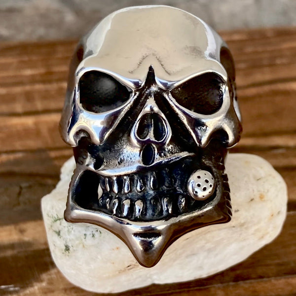Sanity Jewelry Skull Ring 9 "Bone Crusher" - Stone Face - Sizes 9-17 - R13