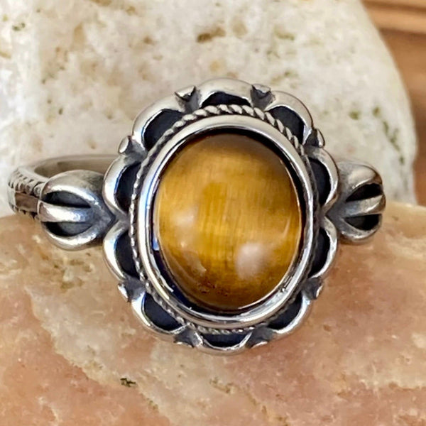 SANITY JEWELRY® Skull Ring Antique Cats Eye Stone Ring - Sizes 4-12 - R205