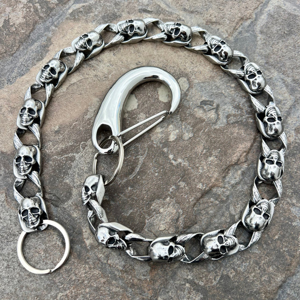Sanity Steel Wallet Chain 23” Road Warrior Wallet Chain 3/4” - W/ Sanity’s Polished Hook Clip - WC79