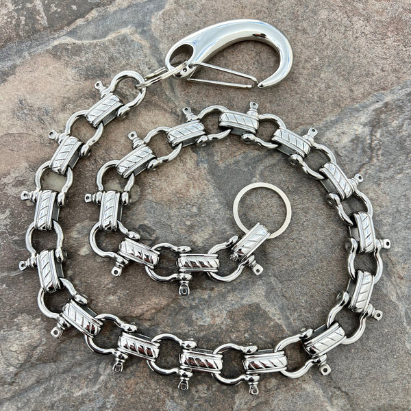 Sanity Steel Wallet Chain 23” Shackle Wallet Chain - W/ Sanity’s Polished Hook Clip