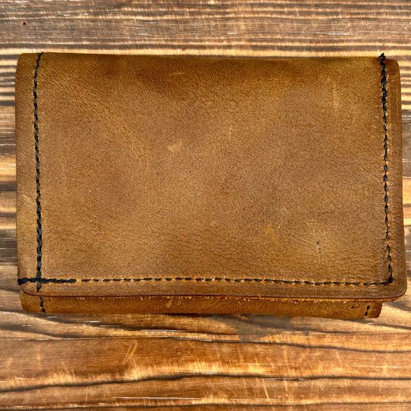 Sanity Steel Wallet Wallet - Brown Tri-Fold - 3.5” x 4.25” - Genuine Leather - TWB3x4