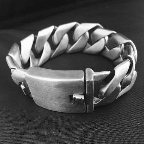 Sanity Jewelry Bracelet Bagger Bracelet - Brushed Stainless - 1" Wide- The Custom - B18