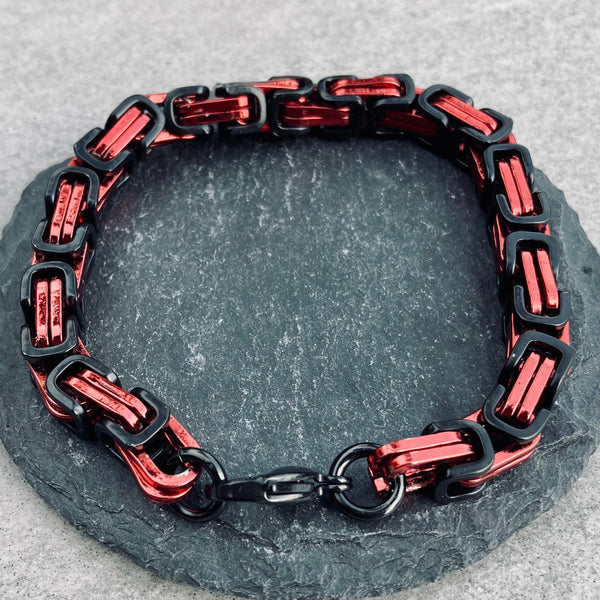 Sanity Jewelry Bracelet Bracelet - DAYTONA BEACH DELUXE - Red & Black - 1/4 inch wide - B31