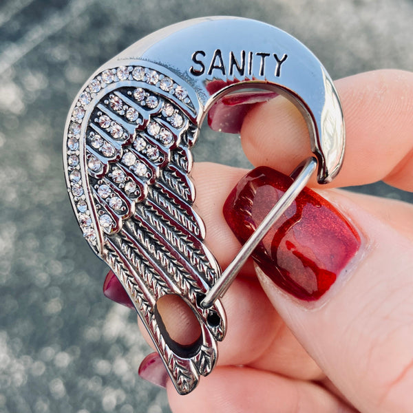 Sanity Jewelry Key Clasp Belt Clip / Clasp - Angel Bling Wing Custom - Upgrade Your Wallet / Key Chain - WCC-10