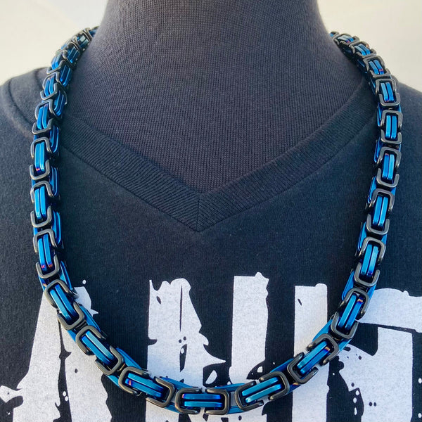 Sanity Jewelry Necklace 22 inches Necklace - Blue & Black - Daytona Beach Heritage - 1/2 inch wide