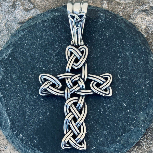 Sanity Jewelry Necklace "Sanity's Combo" - Large Celtic Cross (804) & Daytona Beach Chain 1/4