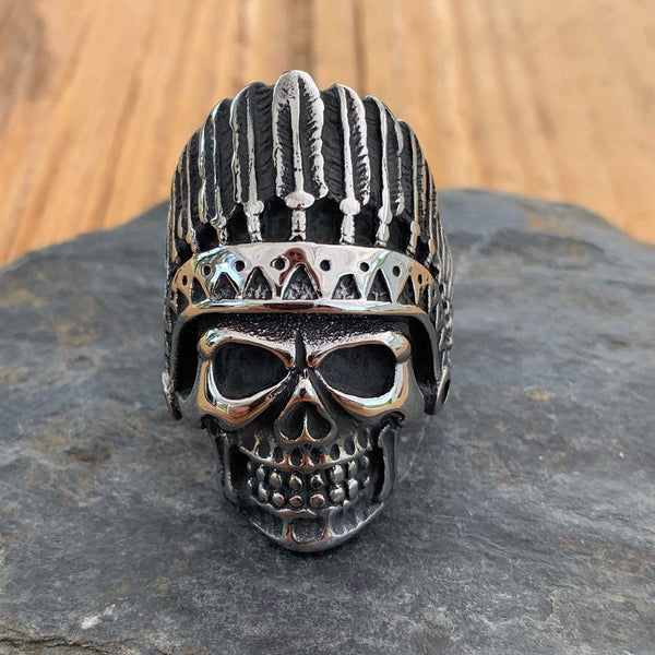 Sanity Jewelry Skull Ring Bone Crusher Collection - Indian - Sizes 9-16 - R14