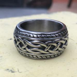 Sanity Jewelry Skull Ring Sanity's Band Collection - "Viking Celtic" Ring - Silver - Sizes 7-16- R98