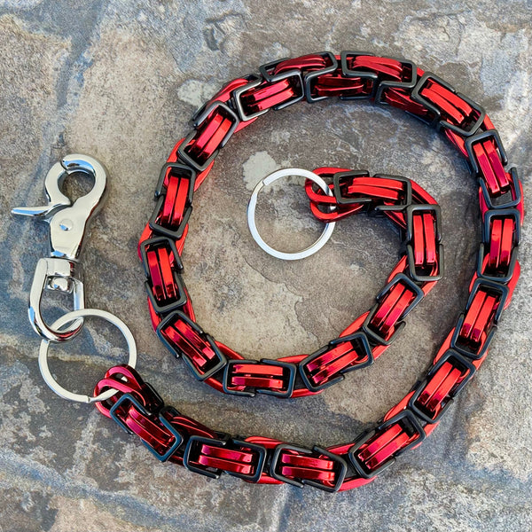 Sanity Jewelry Wallet Chain Wallet Chain - Black & Red - Daytona Beach CVO 1 inch wide