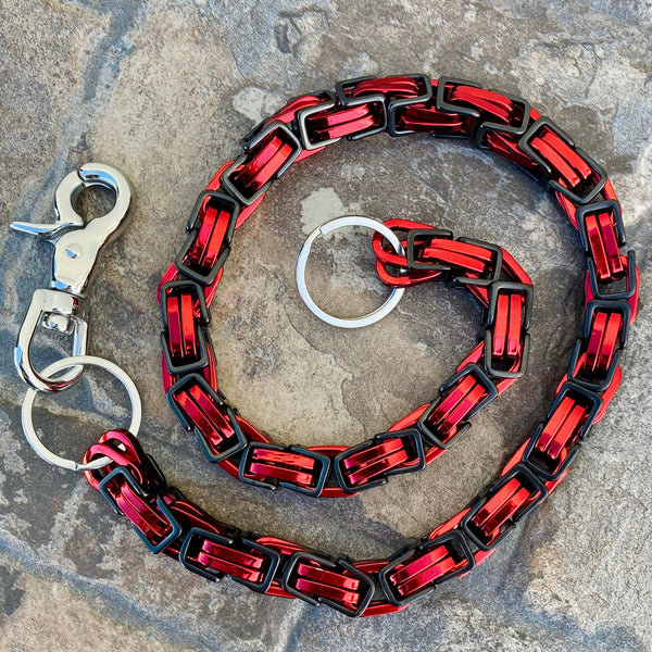Sanity Jewelry Wallet Chain Wallet Chain - Black & Red - Daytona Beach Road King 3/4 inch wide