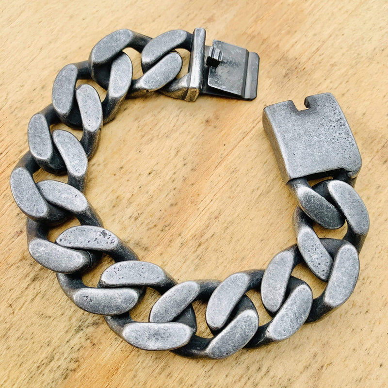 Sanity Jewelry Bracelet 6.75 inches Bagger Bracelet - "EASY BIKER" - Galvanized - 3/4 Inch wide - B15