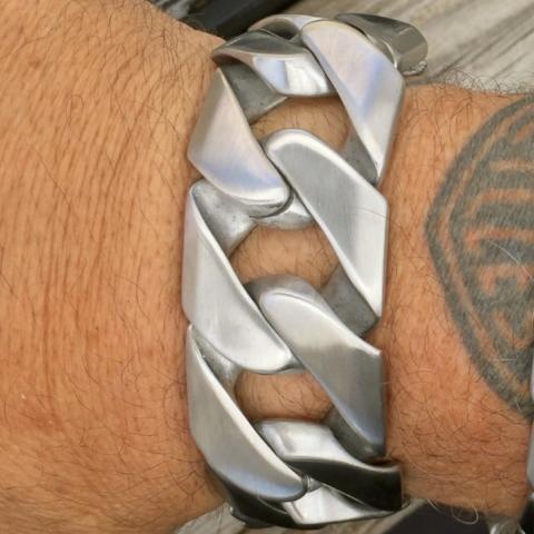 Sanity Jewelry Bracelet 8 inches Bagger Bracelet - Brushed - 1.25" Wide - The Classic - B25