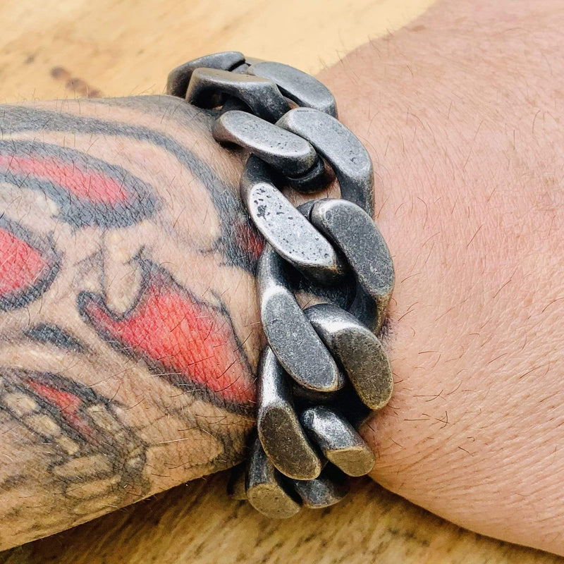 Sanity Jewelry Bracelet Bagger Bracelet - "EASY BIKER" - Galvanized - 3/4 Inch wide - B15