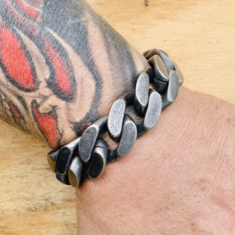 Sanity Jewelry Bracelet Bagger Bracelet - "EASY BIKER" - Galvanized - 3/4 Inch wide - B15