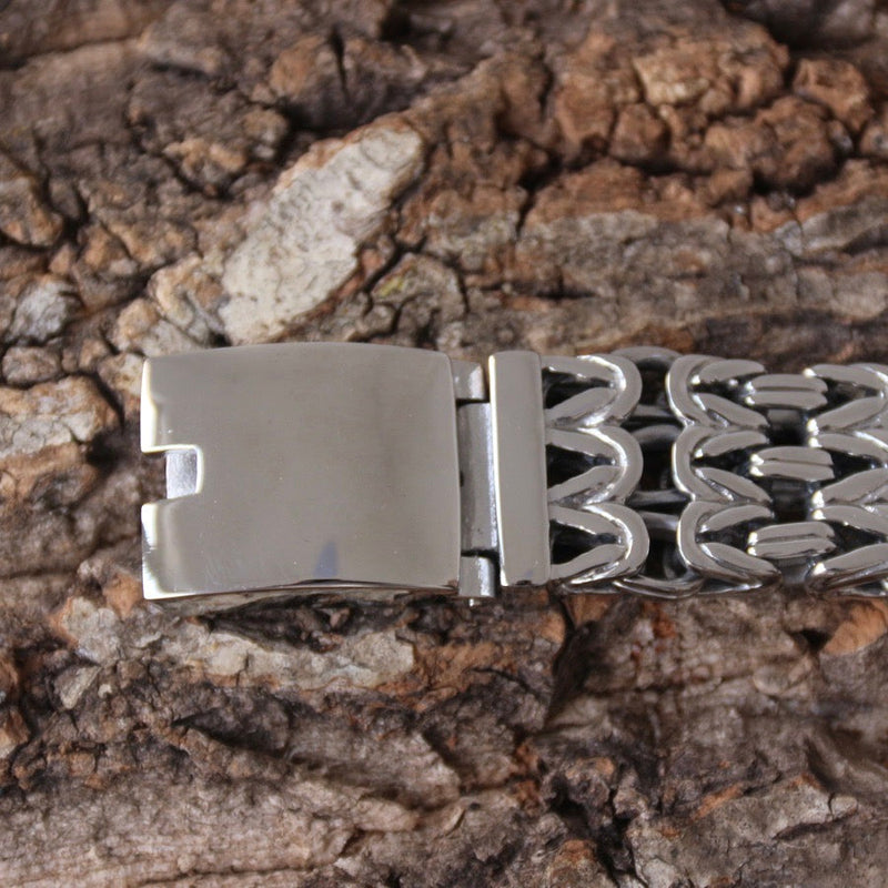 Sanity Jewelry Bracelet Chain Mail - Classic - Silver - 1  inch wide - B104