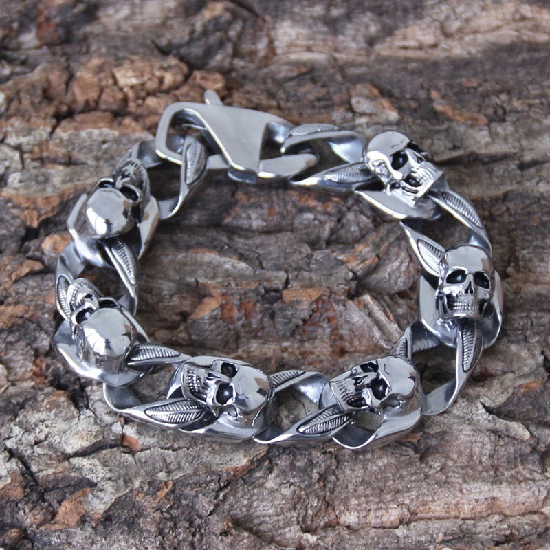 Sanity Jewelry Bracelet Road Warrior - Bracelet - Links Made of Skulls - B79