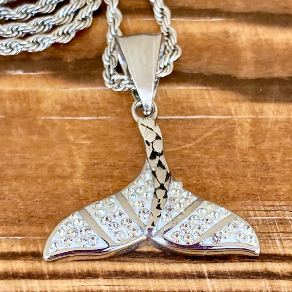 Sanity Jewelry Ladies Necklace “Crystal Mermaid Tail Mini” - Pendant - Rope Necklace - AJ24M