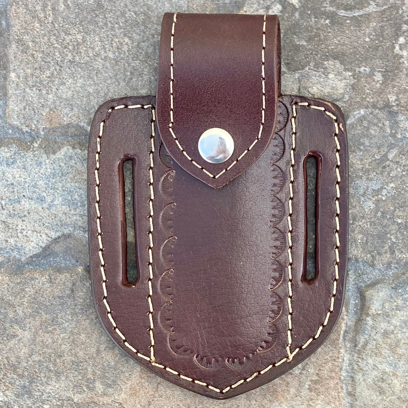 SANITY JEWELRY® Leather Folding - Leather Holder - Brown - Formed Vertical Holder