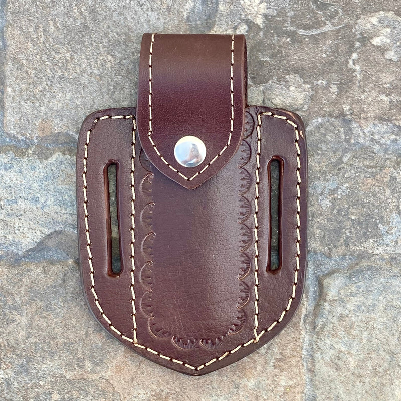 SANITY JEWELRY® Leather Folding - Leather Holder - Brown - Formed Vertical Holder