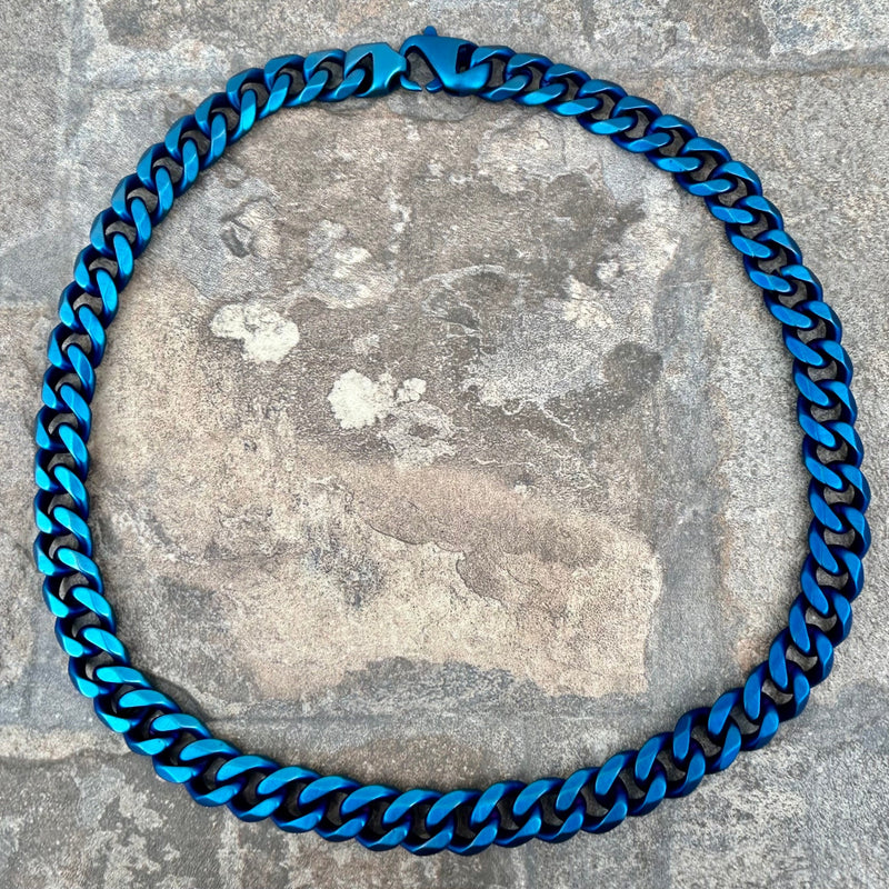 SANITY JEWELRY® Necklace 20 inches Necklace - Cuban Link - Classic - Blue - 1/2" Wide - CN12