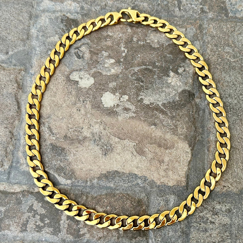 SANITY JEWELRY® Necklace 22 inches Necklace - Diamond Cut Cuban Link - Gold Stainless - 3/8" Wide - CN05