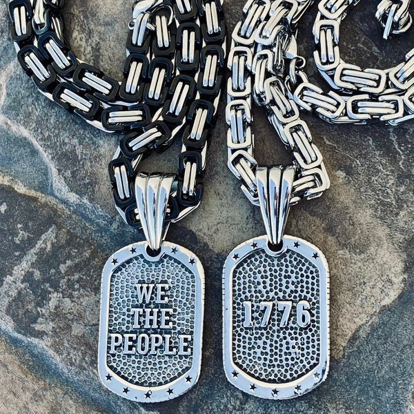 Sanity Jewelry Necklace 22” Silver "Sanity's Combo" - 1776 "We The People" Pendant - Necklace (807)