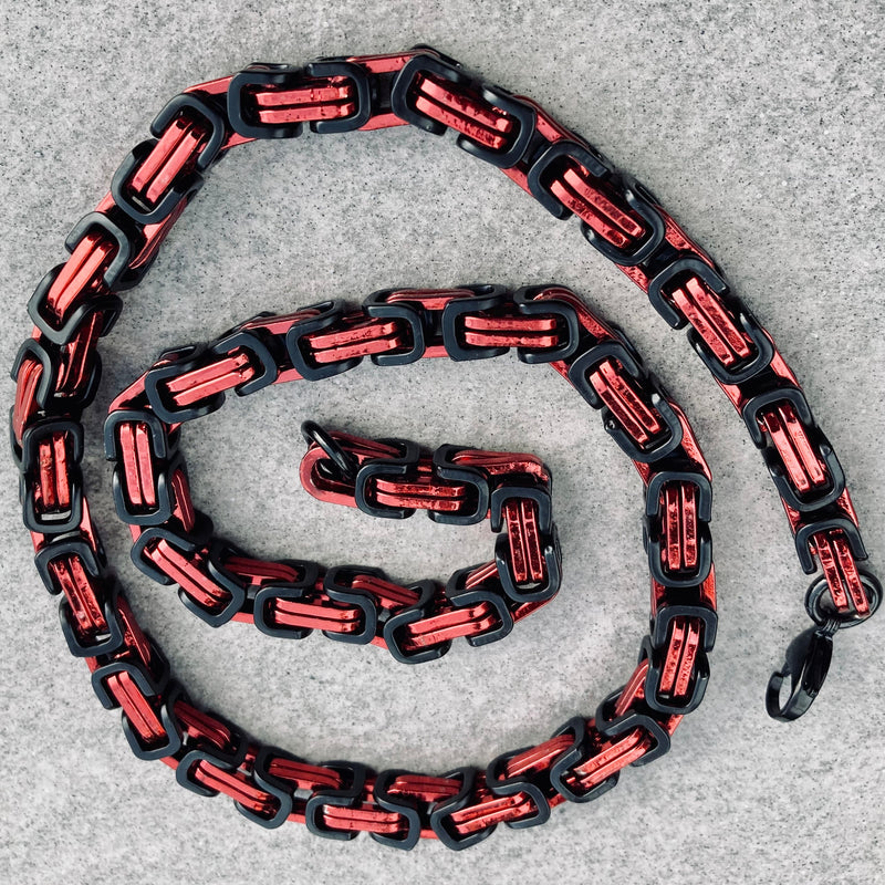 Sanity Jewelry Necklace Daytona - Red & Black - Deluxe - 1/4 inch wide