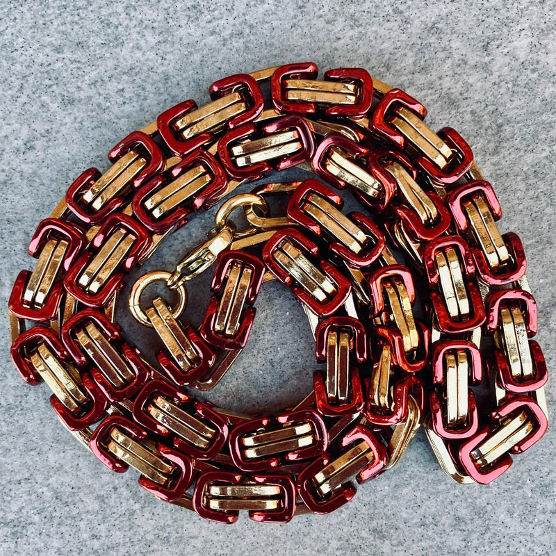 Sanity Jewelry Necklace Daytona - Red & Gold - Deluxe - 1/4 inch wide