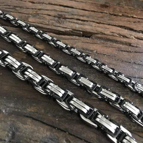 Sanity Jewelry Necklace Daytona - Silver & Black - Heritage - 1/2 inch wide