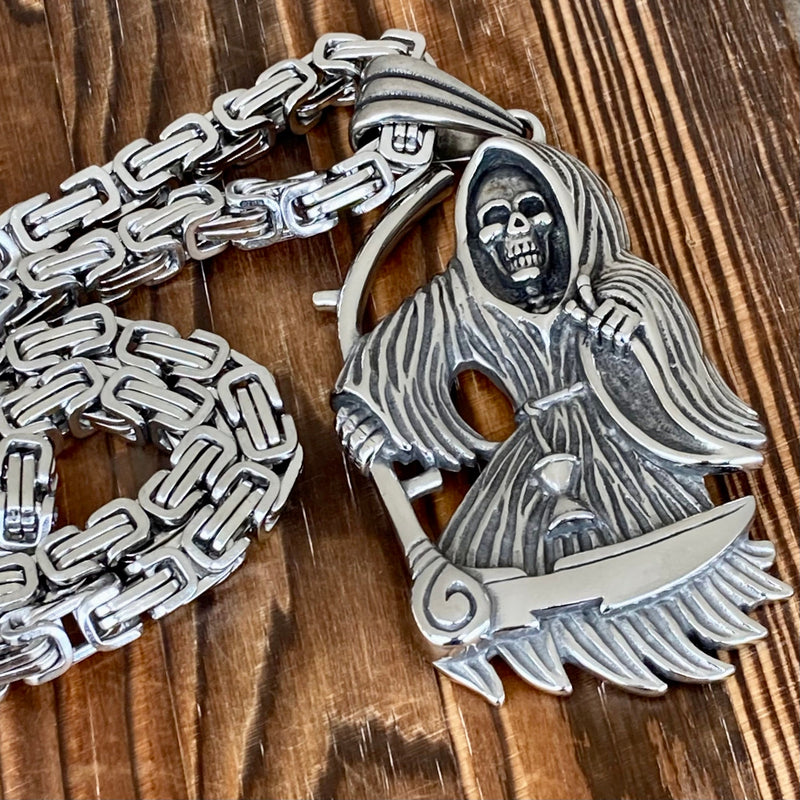 Sanity Jewelry Necklace Grim Reaper & Scythe LG Pendant - Necklace (829)