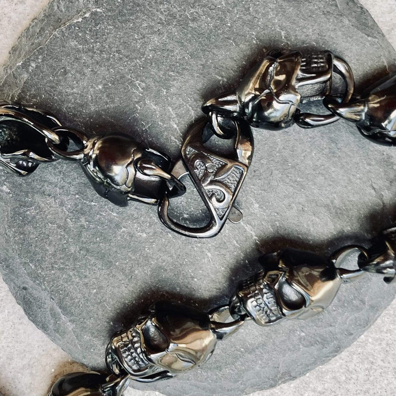 Sanity Jewelry Necklace HellRide - Skull Necklace - Black Stainless Steel