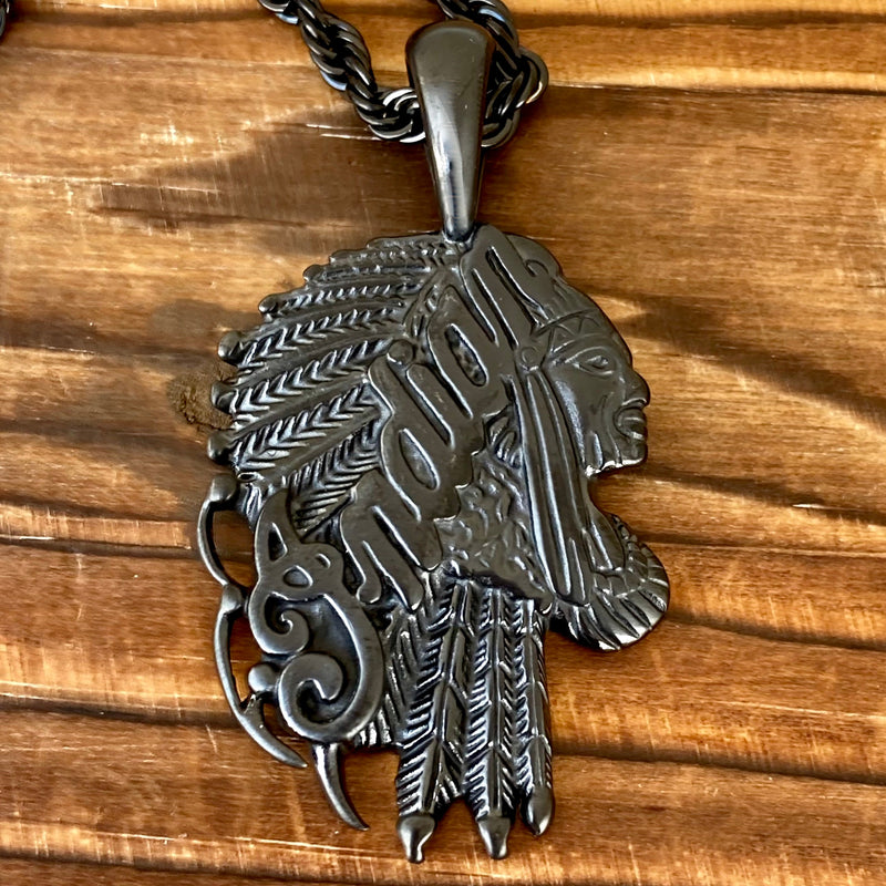 Sanity Jewelry Necklace Indian Pendant Small - Black - Necklace (309)