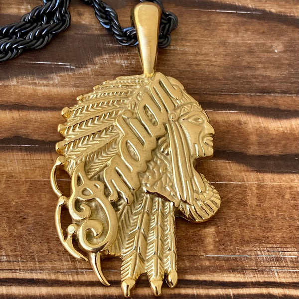 Sanity Jewelry Necklace Indian Pendant Small - Gold - Necklace (311)
