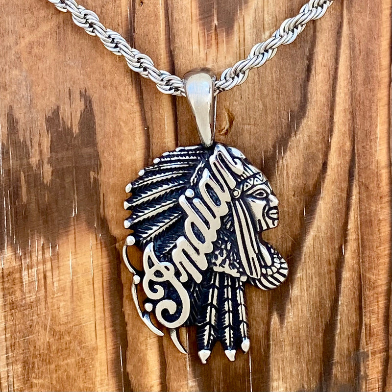 Sanity Jewelry Necklace Indian Pendant Small - Silver - Necklace (312)