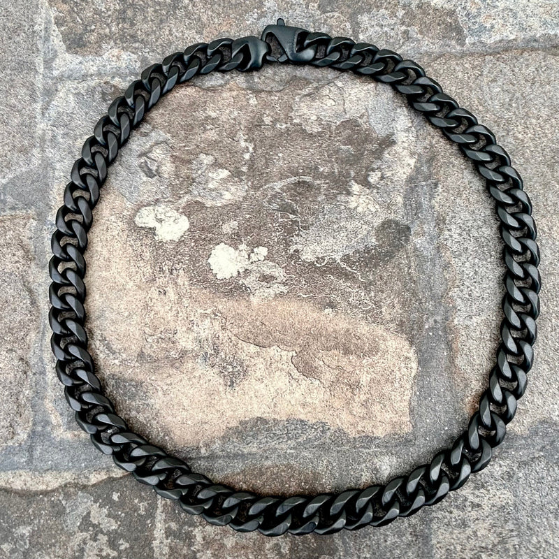 SANITY JEWELRY® Necklace Necklace - Cuban Link - Classic - Black Stainless - 1/2" Wide - CN02