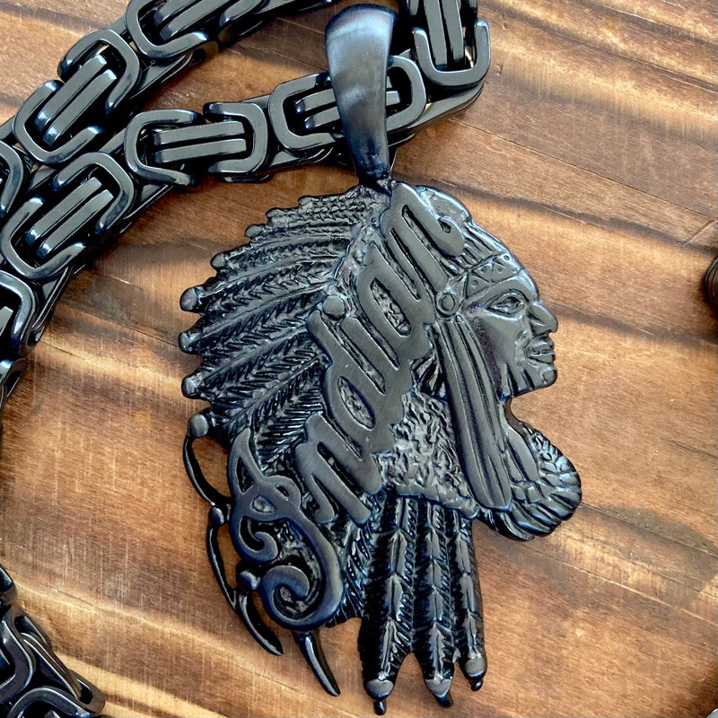 Sanity Jewelry Necklace Pendant Only Indian Pendant Large - Black - Necklace (743)