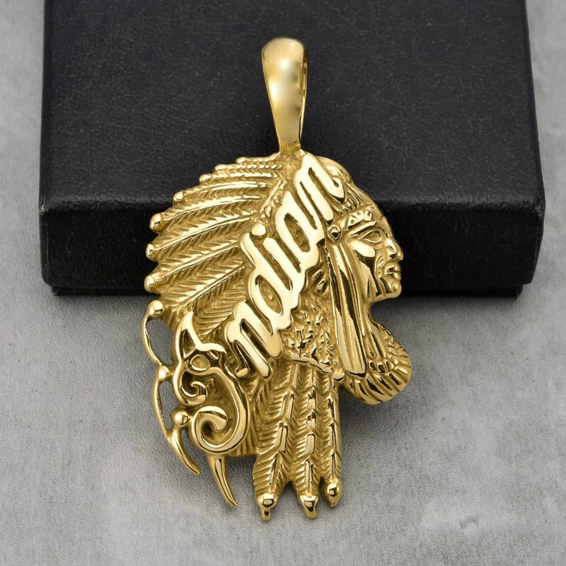 Sanity Jewelry Necklace Pendant Only Indian Pendant Large - Gold - Necklace (694)