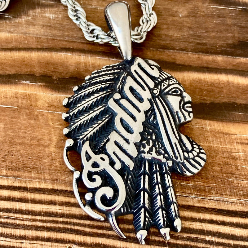 Sanity Jewelry Necklace Pendant Only Indian Pendant Small - Silver - Necklace (312)