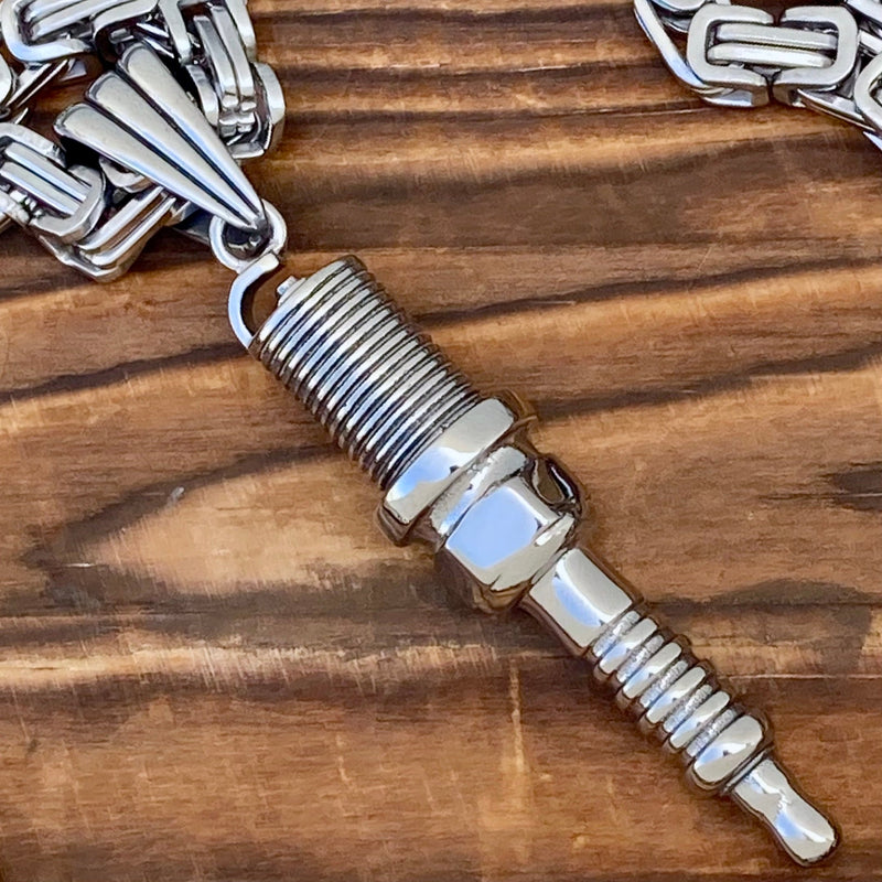 Sanity Jewelry Necklace Pendant Only Spark Plug - Polished - Pendant - Necklace (313)