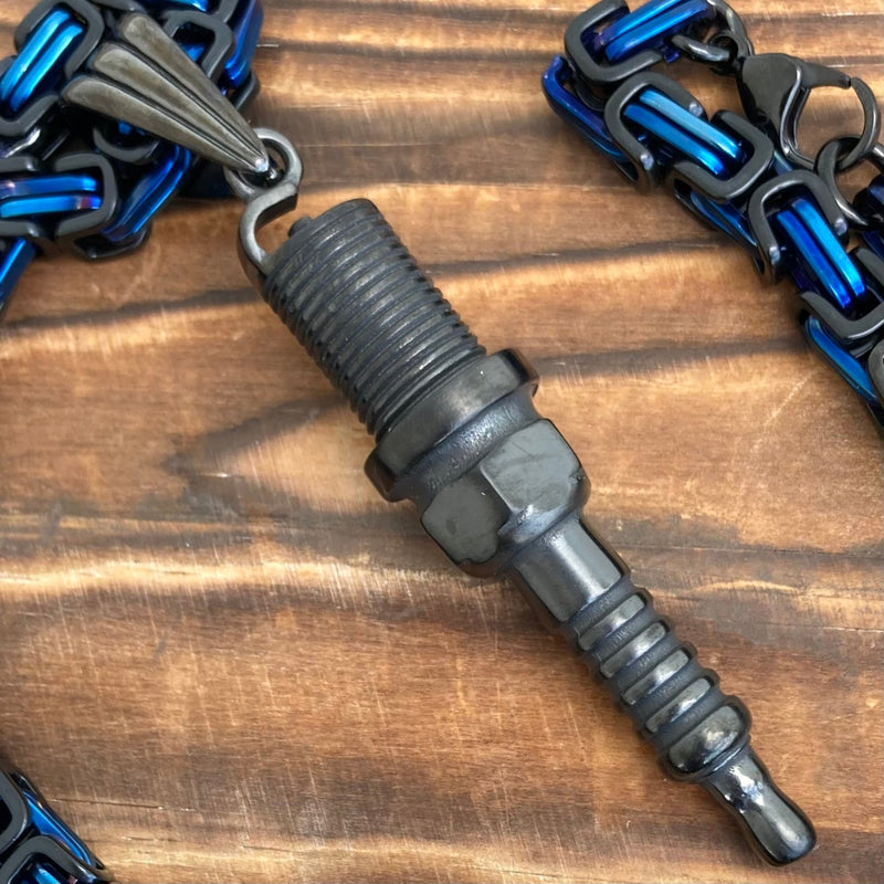 Sanity Jewelry Necklace Spark Plug - Galvanized - Pendant & Necklace (314)