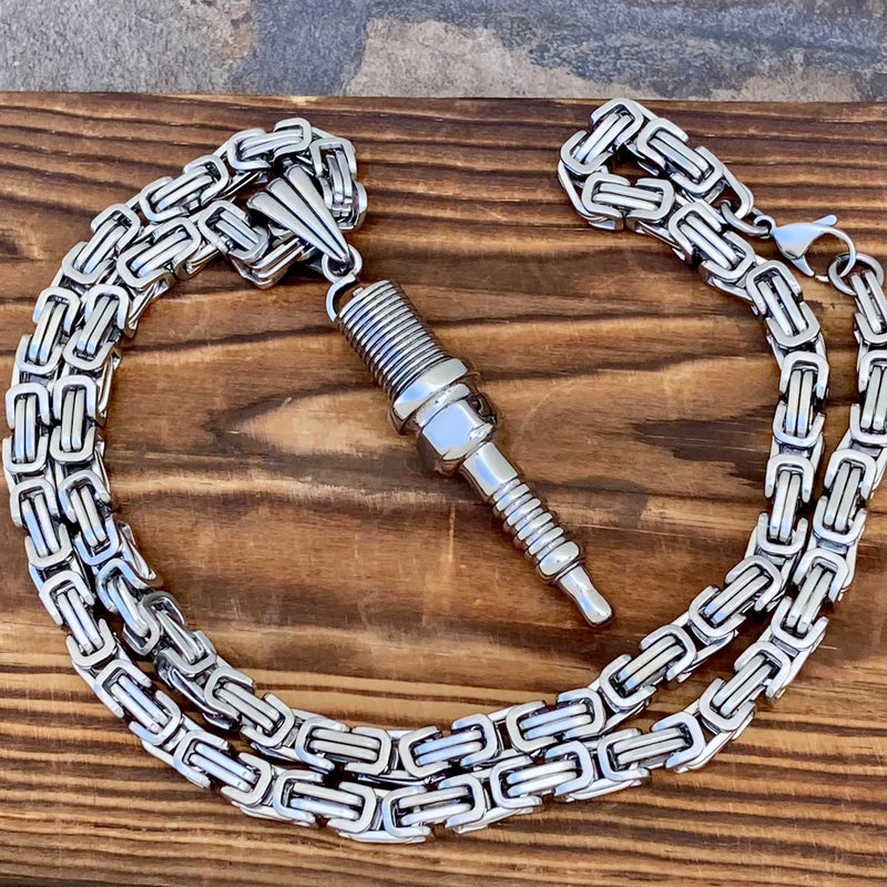 Sanity Jewelry Necklace Spark Plug - Polished - Pendant - Necklace (313)