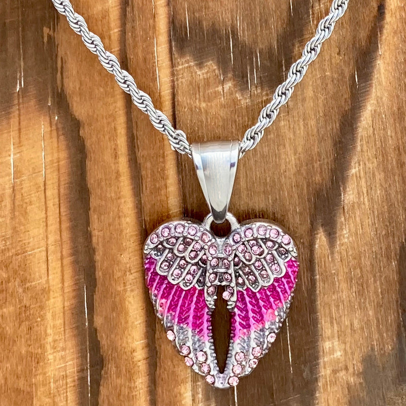 Angel Wings Heart Necklace – Bejewels