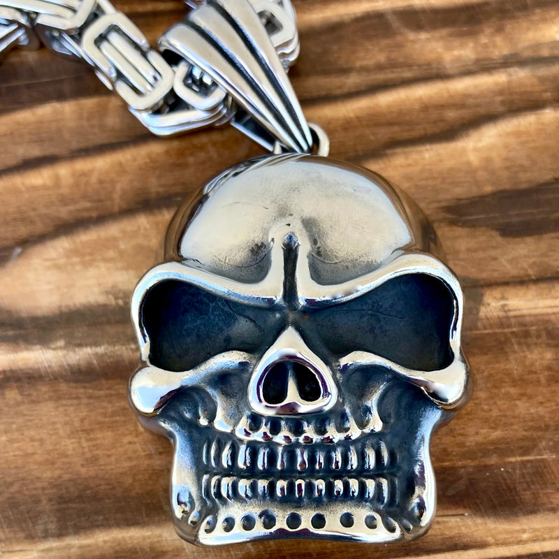 Sanity Jewelry Pendant Pendant Only Bone Crusher Skull - Solid Back Pendant - Necklace (250)