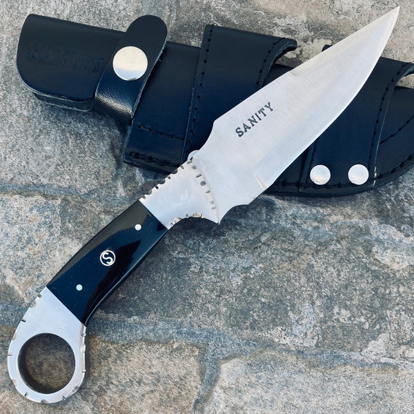 SANITY JEWELRY® Right Handed Holder ONLY - NO Motorcycle Holder Al Capone - Buffalo Horn - D2 Steel - Horizontal & Vertical Carry - 9 inches - PE208