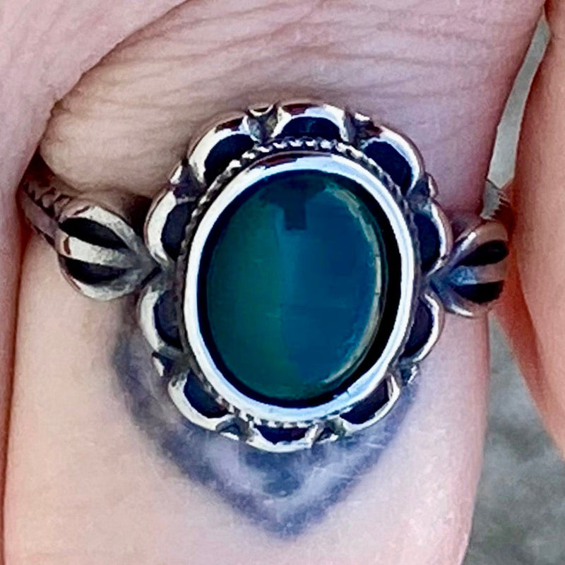 SANITY JEWELRY® Ring Antique Green Stone Ring - Sizes 4-12 - R204